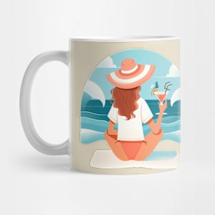 woman on the beach Mug